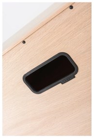 Черна/естествена маса за телевизор от масивен дъб 200x48 cm Fina – Gazzda