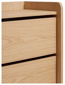 Висок скрин с дъбов декор в естествен цвят 80x82 cm Wrap - Bonami Selection