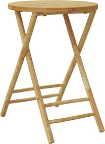 365881 vidaXL Сгъваема градинска маса, Ø55x75 см, бамбук