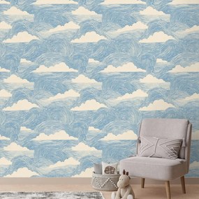 Тапет – Сини вълни с бели облаци