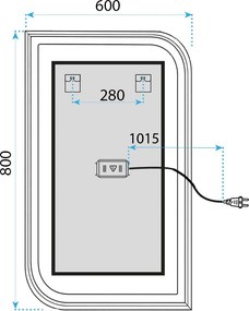 Огледало LED ZONE 80X60  BLACK