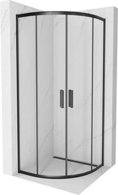 Mexen Rio овална душ кабина 70 x 70 см, прозрачна, черна - 863-070-070-70-00