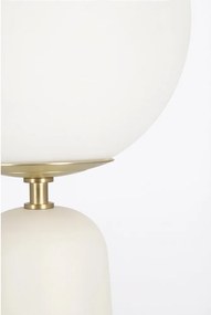 Бяла метална настолна лампа със стъклен абажур (височина 51 cm) Delphine – Bizzotto