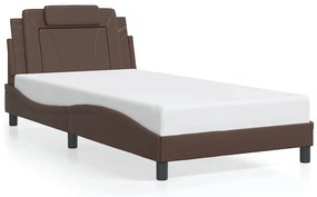 3208077 vidaXL Рамка за легло Viana без матрак, кафява, 100x200 см, изкуствена кожа