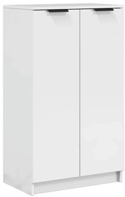 811445 vidaXL Шкаф за обувки, бял гланц, 59x35x100,5 см, инженерно дърво