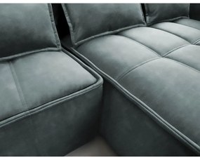 Зелен кадифен сгъваем/с място за съхранение ъглов диван (десен ъгъл) Campo – ELTAP