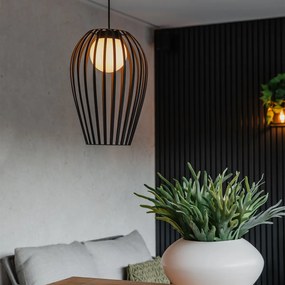 Дизайнерски висящ аплик черен с опал - Angela