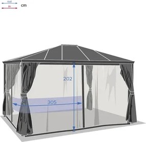 Резервни комарници за беседка Hesperide Belize, 3.6x3 m
