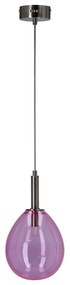 Лилаво LED висящо осветително тяло със стъклен абажур Lukka – Candellux Lighting