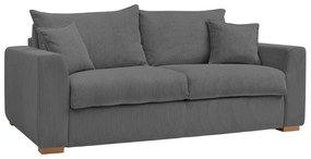 Сив разтегателен диван от рипсено кадифе 225 cm Augustin – Bobochic Paris