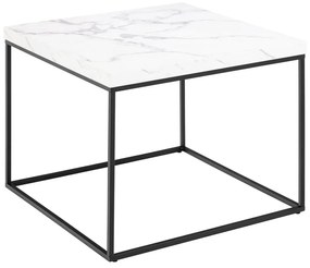 Бяла масичка за кафе с плот от имитация на мрамор 60x60 cm Barossa – Actona