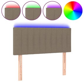 3121828 vidaXL LED горна табла за легло, таупе, 80x5x78/88 см, плат