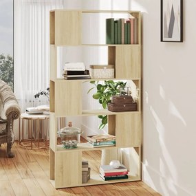 809146 vidaXL Библиотека, дъб сонома, 80x24x155 см, инженерно дърво