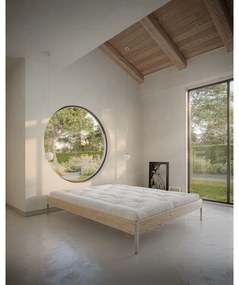 Кафяво двойно легло от масивен бор с включена подматрачна рамка 140x200 cm Core – Karup Design