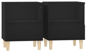 821797 vidaXL Нощни шкафчета, 2 бр, черен, 40x35x50 см