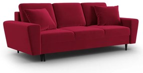 Червен кадифен разтегателен диван с място за съхранение 235 cm Kyoto – Cosmopolitan Design