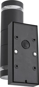 Модерна външна стенна лампа черна 2-светлини IP44 със сензор за движение - Dubbla