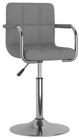 334543 vidaXL Бар табуретка, светлосива, текстил