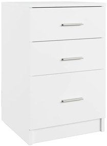 808639 vidaXL Нощнo шкафче, бяло, 40x40x63 см, инженерно дърво