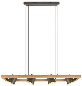 Сиво-естествено висящо осветително тяло Bell – Trio