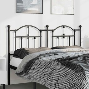 353471 vidaXL Метална табла за глава, черна, 135 см