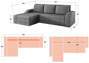 Разтегателен ъглов диван Ръсел