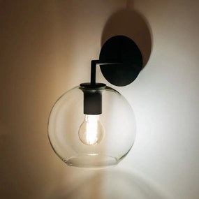 Черна стенна лампа Bogard, ø 20 cm Bogart - SULION