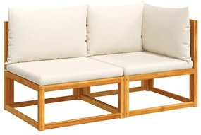 4008167 vidaXL Градински диван с възглавници, двуместен, дърво, акация и въже