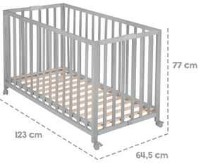 Сиво сгъваемо легло на колела 60x120 cm Fold up - Roba