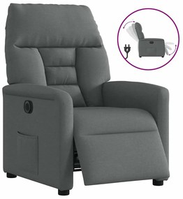 3303013 vidaXL Електрически наклоняем стол, тъмносив, текстил