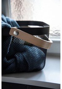 Черен органайзер за баня с бамбукова дръжка Bambusa - Wenko