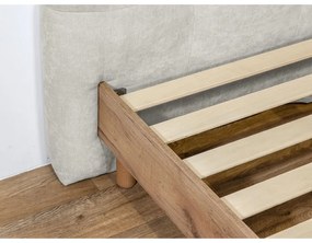 Светлосиво двойно тапицирано легло с включена подматрачна рамка 160x200 cm Kumo – Bobochic Paris