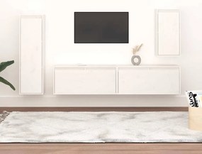 3100230 vidaXL ТВ шкафове, 4 бр, бели, бор масив