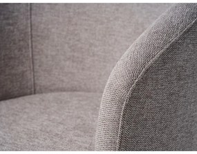 Светлосив тапициран трапезен стол с подлакътници Easton – Unique Furniture