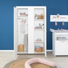 Бял детски гардероб 119x190x52 cm Anton – Roba