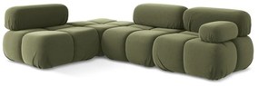 Светлозелен кадифен модулен ъглов диван (ляв ъгъл) Lokua – Makamii