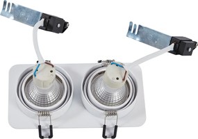 Заоблен вграден прожектор бял GU10 50mm въртящ се и накланящ се IP44 2-светлини - Alberto