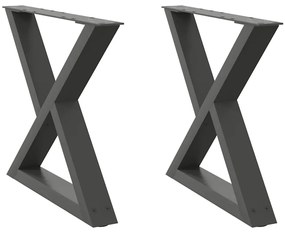 4012706 vidaXL Крака за масичка за кафе, 2 бр., антрацит, 50 x (42-43,3) см, стомана
