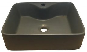 Мивка за баня ICB 864 Gray, монтаж върху плот, порцелан, сив, 48x37x13.5см