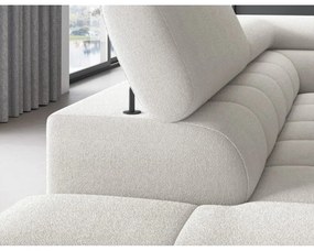 Кремав сгъваем/с място за съхранение ъглов диван от прежда с примки от букле (ляв ъгъл/L форма) Ferucce – ELTAP