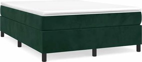 3121117 vidaXL Рамка за легло с пружини, тъмнозелена, 140x190 см, кадифе