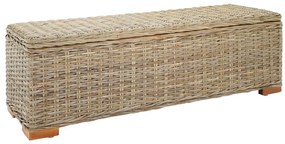 344884 vidaXL Ракла, 110 см, естествен кубу ратан и махагоново дърво масив