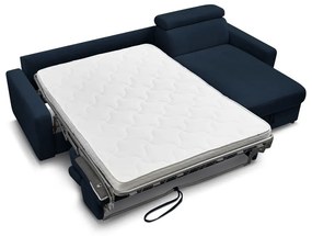 Тъмносин разтегателен ъглов диван (променлив) Monaco – Bobochic Paris