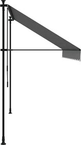 Прибираща се тента, антрацит, 300x150 см, плат и стомана