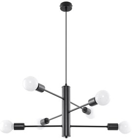 Черна висяща лампа 6 Donato - Sollux