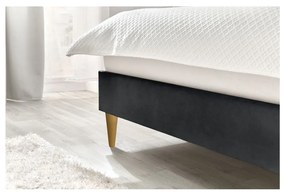 Антрацитно тапицирано двойно легло с решетка 160x200 cm Vivara - Bobochic Paris