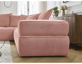 Розов шенилов ъглов диван (ляв ъгъл/L форма) Whesley – Bobochic Paris