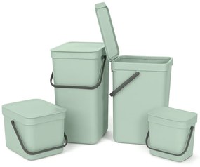 Кош за разделно събиране на боклук Brabantia Sort&Go 1005520, 3 л, Дръжка, Възможност за стенен монтаж, Светлозелен