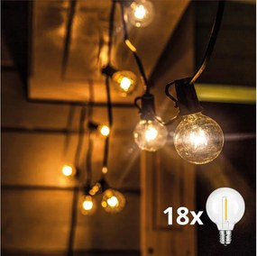 BRILAGI - LED външна декоративна верига GIRLANDA 18xE12 13m черна IP44 топла бяла