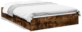 3280689 vidaXL Рамка за легло с чекмедже опушен дъб 140x190 см инженерно дърво